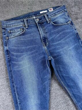 NOEND Denim Jeans Men’s Brooklyn Stretch Skinny Med Wash 33x30 USA Made Whisker